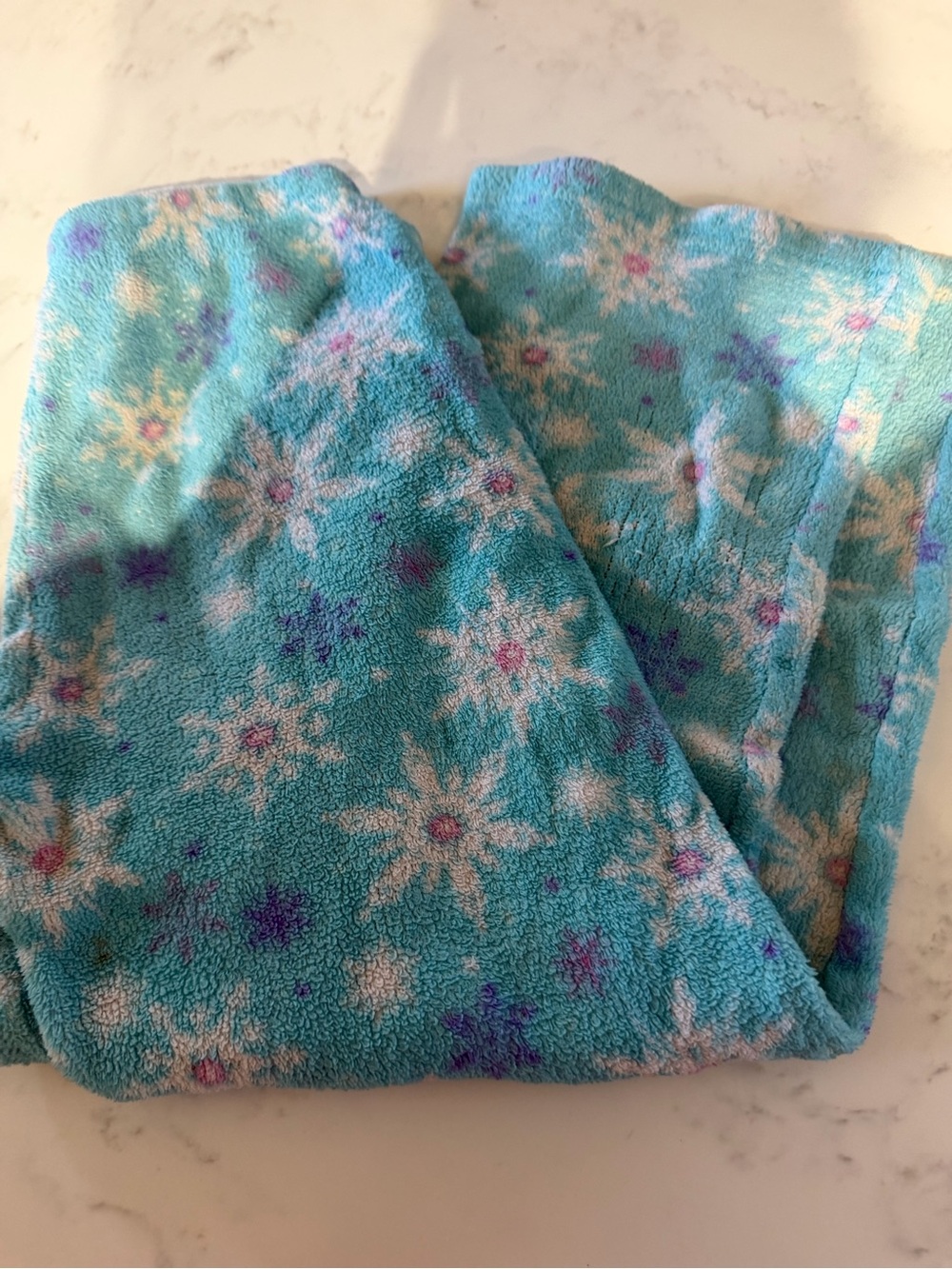 Cozy Kids Plush Pajama set - Turquoise Snowflake - Picture 1 of 4
